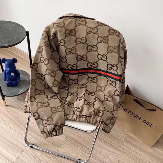 F031010复古拼接双G提花满印logo拉链帅气百搭翻领开衫外套 商品图5