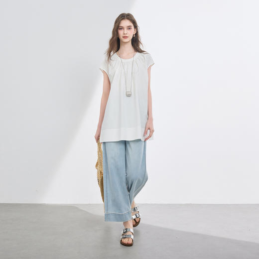 三彩2026夏季新款收腰显瘦牛仔裤九分裤垂感直筒裤休闲裤子M 商品图3