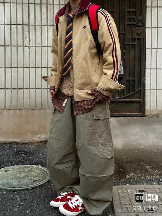 F031009男女同款美式复古条纹翻领休闲运动舒适百搭时尚夹克 商品图9