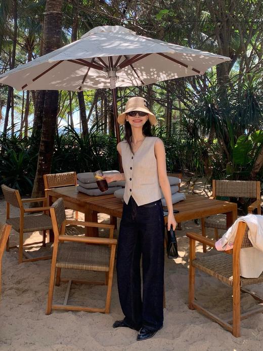 二店y 【68211】 三种裤长 早春款 高腰显瘦窄版直筒阔腿牛仔裤 商品图10