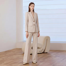 IWY/简约干练杏色西装套装女春季职业装高级感气质优雅职场穿搭CP2750