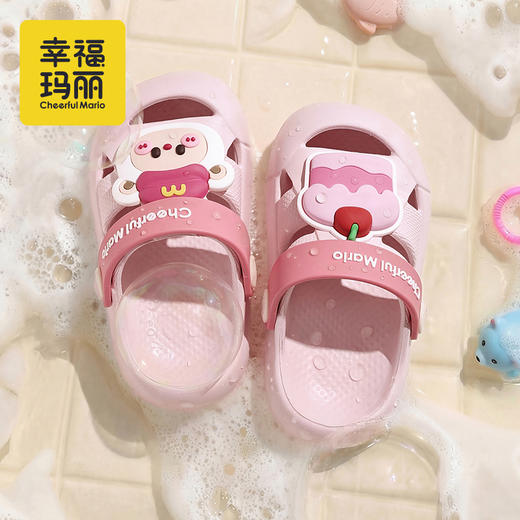 幸福玛丽 飞机蛋糕组合儿童洞洞鞋 QL-1273 可爱卡通图片 EVA材质久穿不累脚 透气性好 波纹防滑大底 一鞋两穿 商品图2