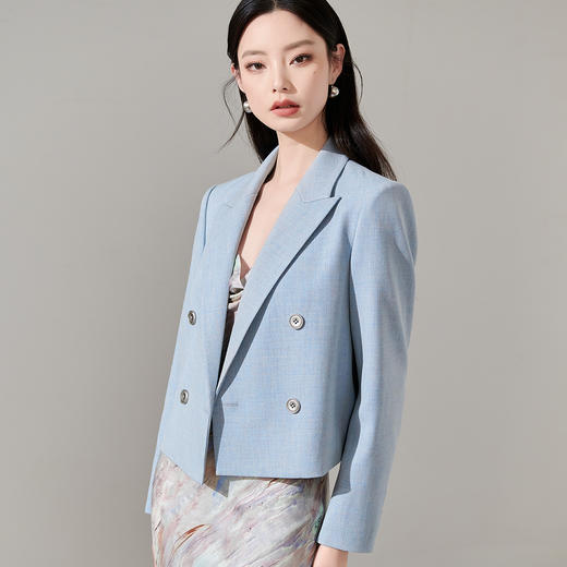 剩S/M/L/XL 芳外新款气质通勤西装外套纯色高级感短外套8I24AX0146 商品图5