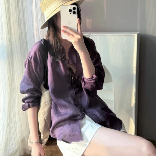 COICI紫色苎麻衬衫，今年夏天流行“紫色衬衫”，太显白了！（3-5天发货） 商品图0