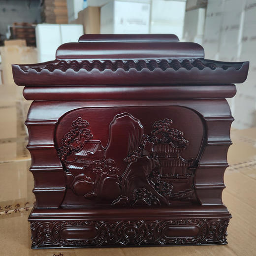 名贵实木世代兴旺纯实木骨灰盒 富贵平安男女同款寿盒 商品图1