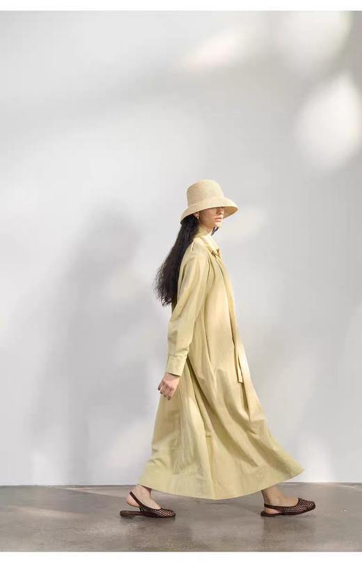 310-3 排他性独家圆正 设计感 helas蝴蝶结系带 风衣式连衣裙 商品图2