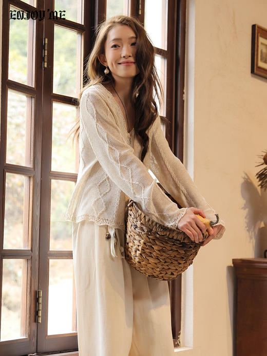 【门店同款】ENJOY春季“序光之旅”V领钩花开衫 169648558 商品图2