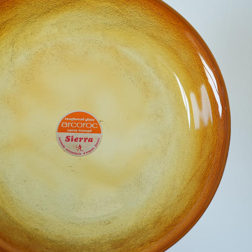 法国Aroroc Sierra岩石纹琥珀玻璃餐盘 未使用保存品 X1489 商品图2