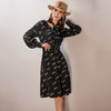 芳外春季新品休闲时尚淑女弹力灯笼袖连衣裙女 商品缩略图2