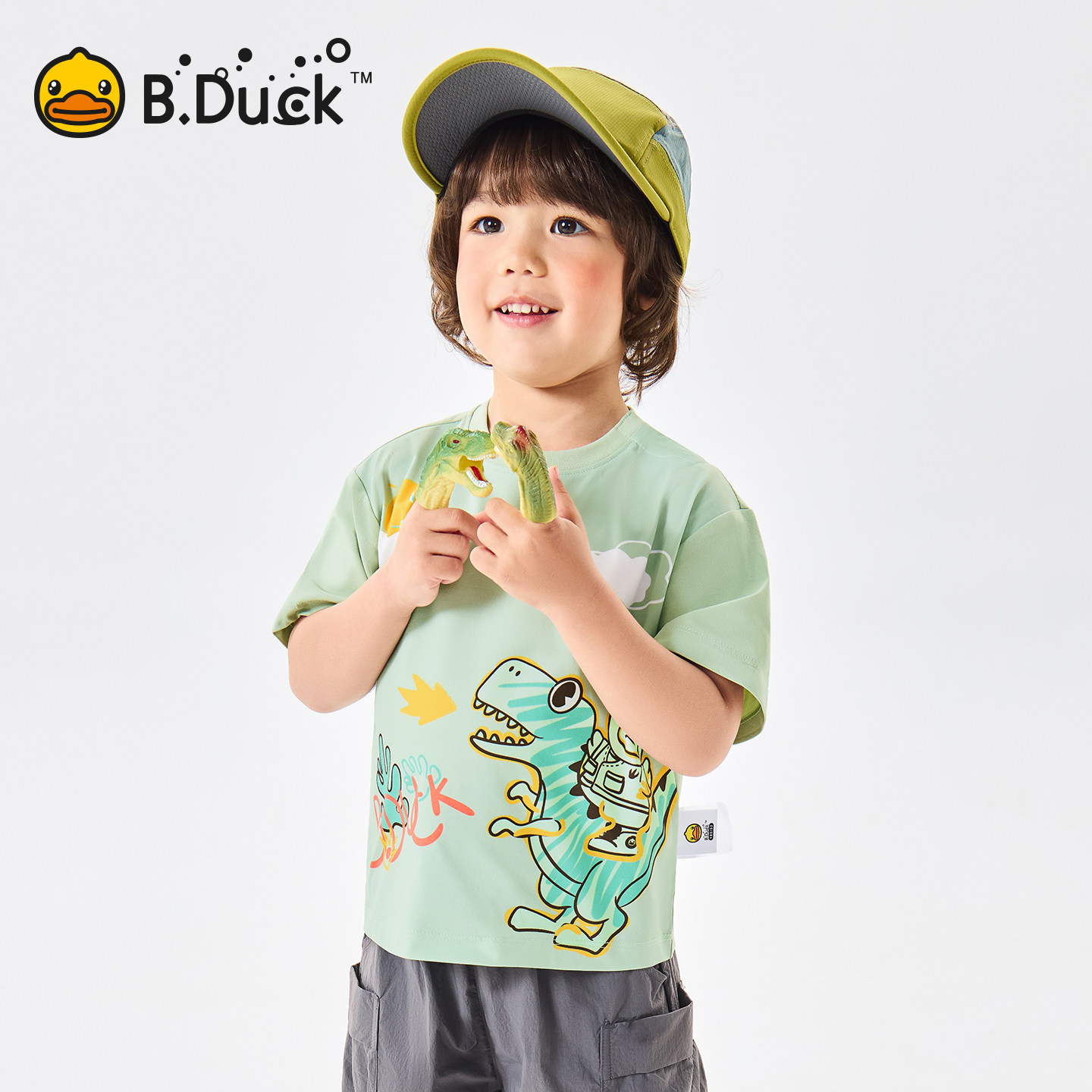 [冰感速干]bduck小黄鸭童装宝宝短袖t恤夏装男童半袖凉感儿童上衣90-150 BF2701022