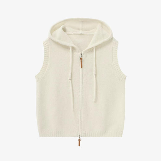 穿搭法宝~100%纯山羊绒双拉链连帽开衫女针织坎肩外套CYR260302 商品图0