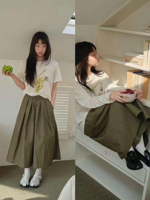 nothe Case布然/NC261835/「绿森林」量感褶裥八分裤裙 商品图0