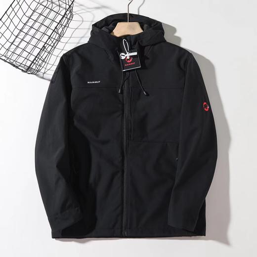 F031032男士防风防泼水抓绒保暖软壳刺绣红标标志夹克上衣 商品图3