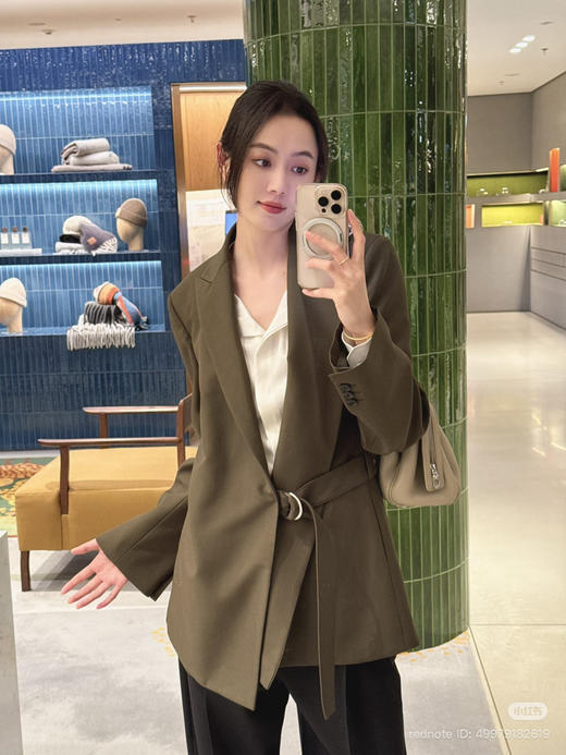 310-9 独家圆正 lew设计感斜扣 垂坠感羊毛西装 西裤 我穿38码西服 商品图12