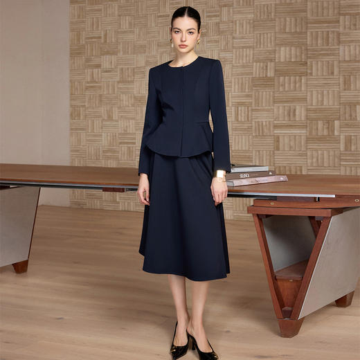 IWY/高端藏青色西装套裙女2026春季新款正式场合职业裙装工作服CS2733 商品图0