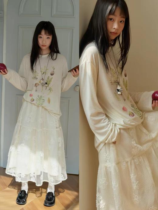 nothe Case布然/NC261627/nothe Case「植物叶片」棉麻感软糯印花T 商品图3