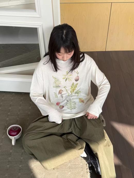 nothe Case布然/NC261627/nothe Case「植物叶片」棉麻感软糯印花T 商品图1