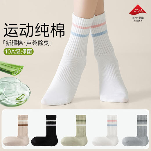 【云上泰富】&【壹半麦合】元气运动风条纹女袜 吊牌价:149元 活动价:39元 商品图2