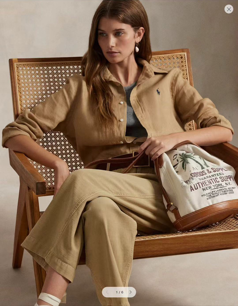 【秒杀价已调 直接拍】原单 Polo Ralph Lauren 亚麻女士 小马标刺绣 长袖衬衫 把夏日海风穿在身上