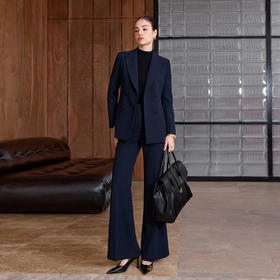 IWY/商务风藏青色西装套装女双排扣修身职业正装气质商务工作服CP2752