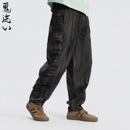 ONIARAI/鬼洗26春夏新品黑标石器时代散口石纹休闲裤男 26A4401 商品图1