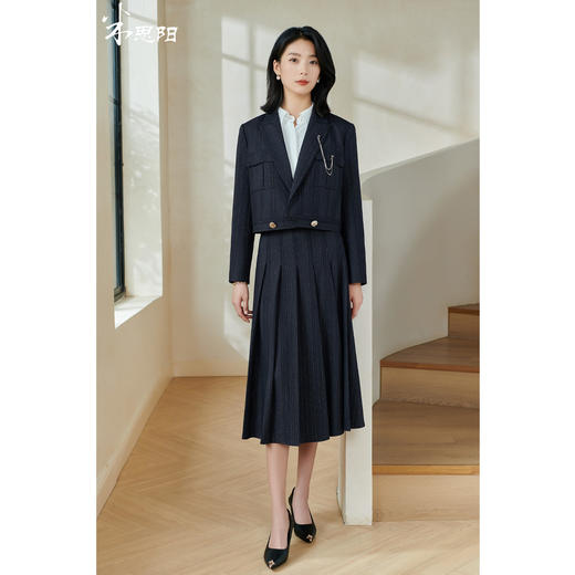 剩S/M 米思阳2025夏季新款英伦风减龄时尚套装通勤半身裙两件套女0631 商品图0