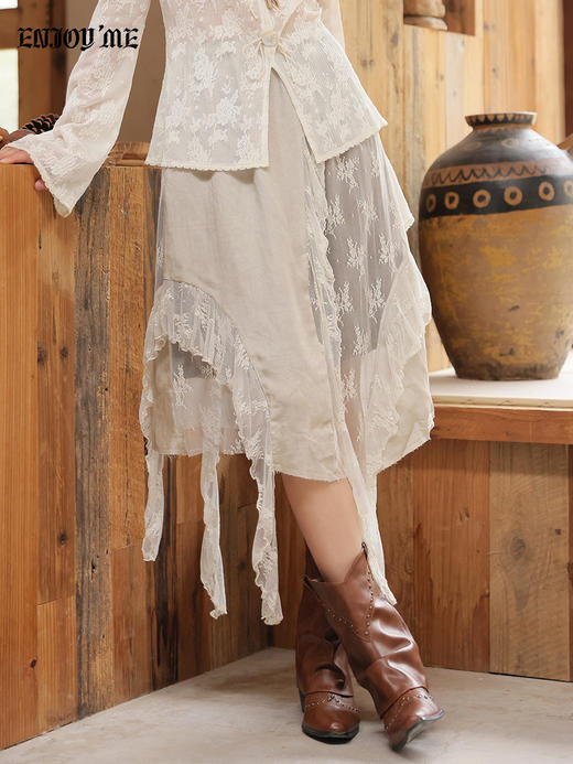 【门店同款】ENJOY春季“序光之旅”不规则蕾丝边半裙 169443448 商品图1