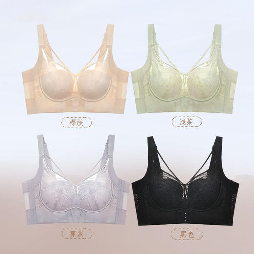 ZYQ-523  小胸内衣薄款透气软钢圈上托舒适聚拢性感蕾丝防下垂调整型文胸女（单件） 商品图0