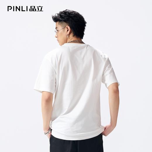 PINLI品立2026夏季新款男士圆领马年印花烫钻短袖T恤上衣青年潮牌BG262111011 商品图2
