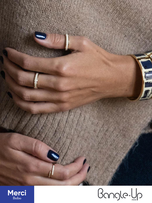 BangleUp法国小众珐琅首饰 Bangle经典系列 开口一字戒指 耳环 商品图4