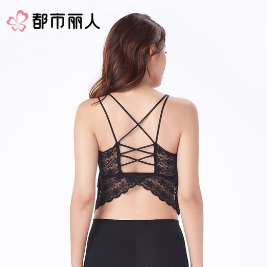 都市丽人背心无罩杯薄蕾丝背心吊带背心有杯垫时尚美搭LVC5A8 商品图2