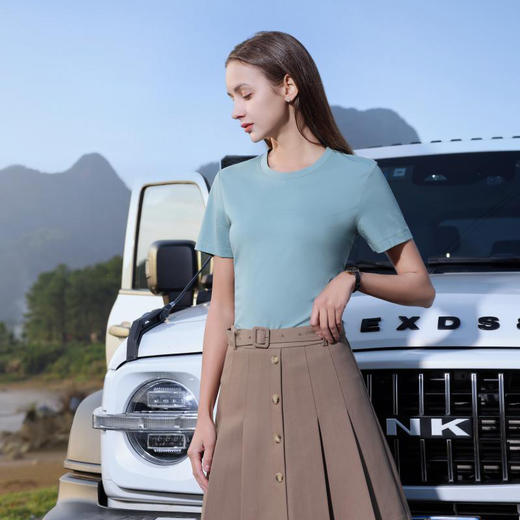 190g男女同款柔软舒适耐磨纯色圆领短袖上衣   XYD-9101 商品图2