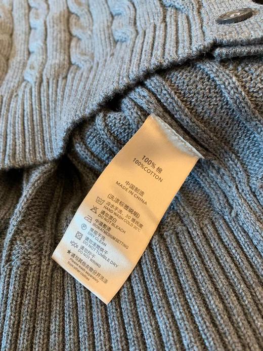 F031049早春POLO翻领绞花编织针织纽扣开衫外套 商品图8