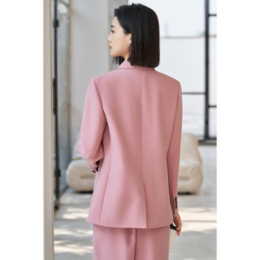 剩S/M/L/XL/XXL 米思阳2025春季新款轻奢高端羊毛混纺西装外套职场穿搭上衣女5733 商品图3