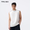 PINLI品立2026夏季新款男士圆领线条无袖宽松背心上衣GD262114028 商品缩略图0
