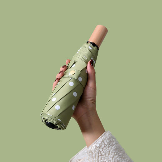 【原木手柄❗高密度防泼伞布】小清新黑胶木柄三折伞男女商务雨伞简约晴雨伞遮阳伞。rh 商品图1