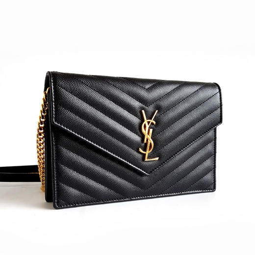 【95新】YSL圣罗兰393953黑金鱼子酱信封woc链条包单肩包女士060326AK09 商品图2