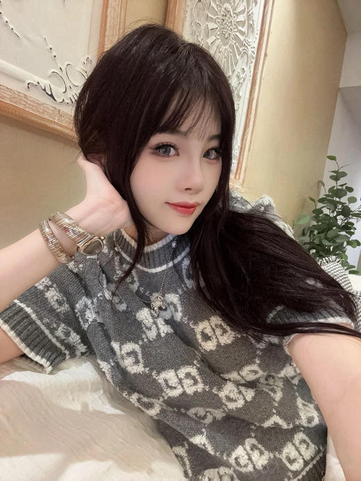 古驰羊毛结子绒缝线提花短袖 商品图3