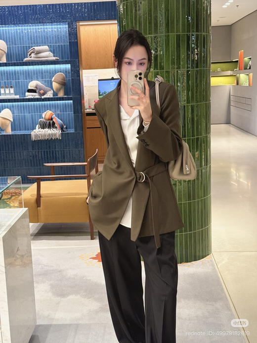 310-9 独家圆正 lew设计感斜扣 垂坠感羊毛西装 西裤 我穿38码西服 商品图10