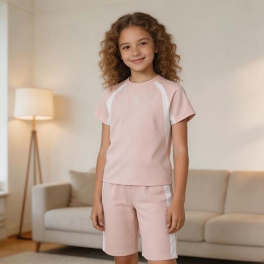 【曼波格防晒外穿系列】舒雅童装女童短袖中裤家居套装  防晒UPF50+ 凉感 3A抗菌3F/26197H 商品图2