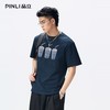 PINLI品立2026夏季新款印花烫钻圆领短袖T恤男士体恤潮牌上衣BG262111012 商品缩略图2