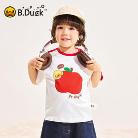 [驱蚊抗菌]bduck小黄鸭童装男童短袖T恤夏装男宝宝纯棉儿童上衣薄90-150 BF2701005