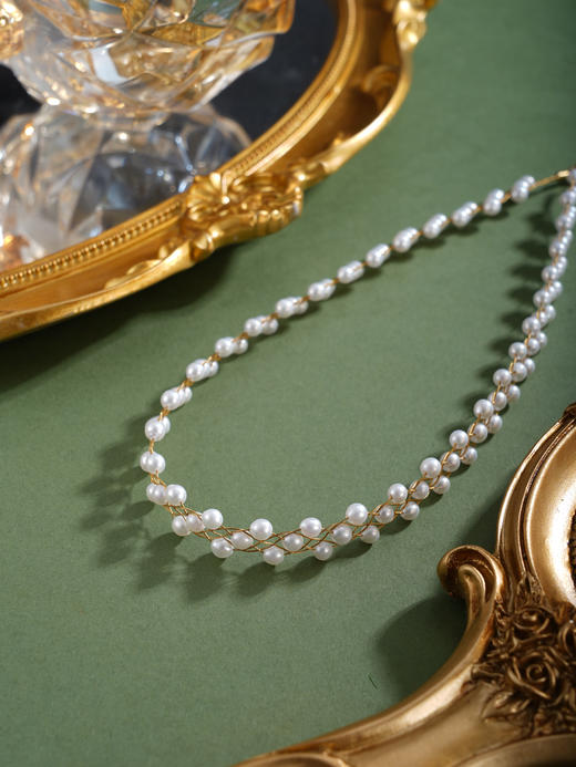 子佩集【流金纪年】珍珠惜王妃项链【XXXL017】法式编织镀金2602 商品图6