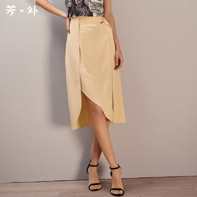 剩S/M/L/XL 芳外新款立体裁剪半身裙开叉A字半截裙女8T21AI0370