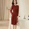 剩S/XL/XXL 米思阳秋装新款时尚气质复古中长款收腰显瘦长袖连衣裙女5706 商品缩略图3