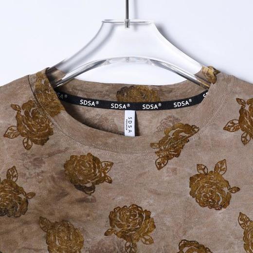 26T120SDSA男装2026新款高贵轻奢时尚扎染植绒花卉圆领长袖T恤百搭简约 商品图2