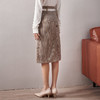 剩S/M/L 米思阳新款腰带扣设计感西装裙小清新高腰半截裙8T21AI0114 商品缩略图4