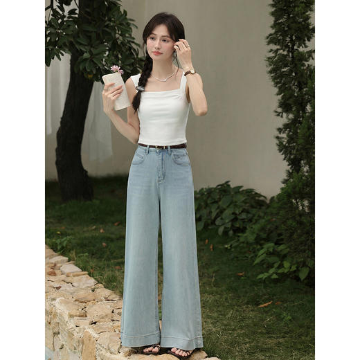 鹿向南「半岛晴空」白色背心上衣女夏季新款法式修身无袖吊带内搭 商品图2