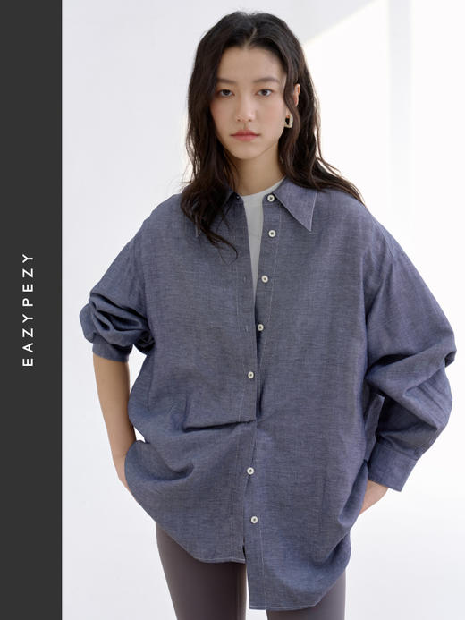 亚麻oversize廓形衬衫 商品图2
