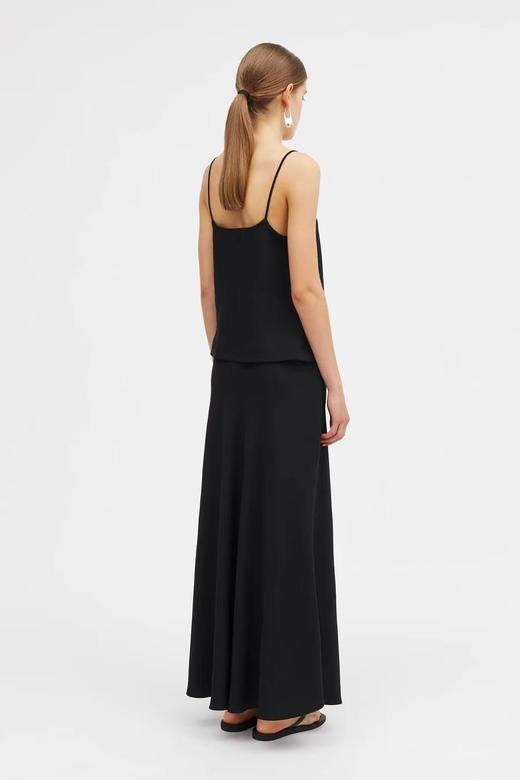 Mark Kenly Domino Tan 26SS 黑色绉纱TATIANNA斜裁吊带上衣 商品图4